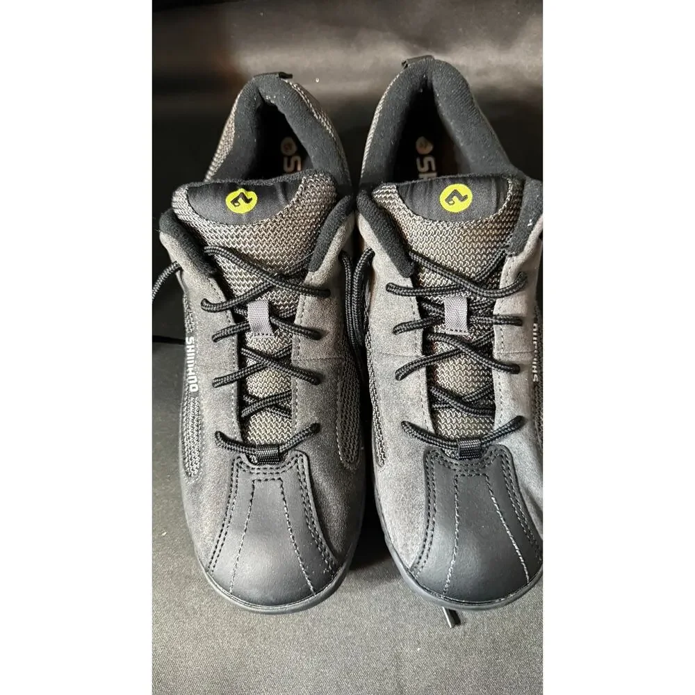 Shimano Mountain Bike Cycling Shoes Gray Black Mens 10.5 w/ Cleats SH-MT20D SPD